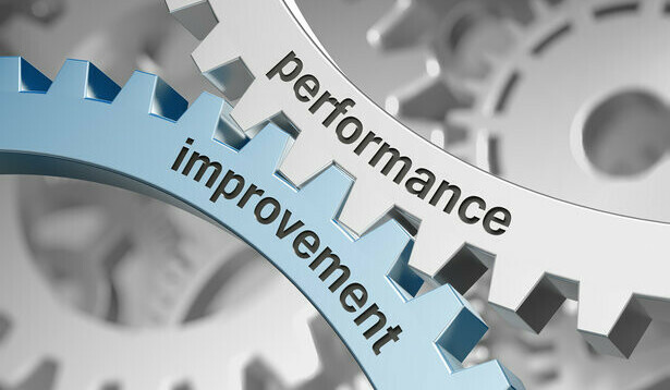 gear working together. text says performance improvement 