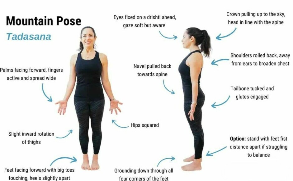 woman doing mountain pose